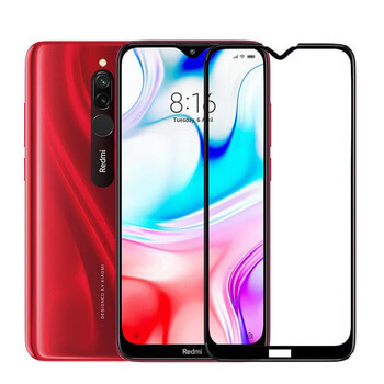 Picasee ochronne szkło hartowane 3D z ramką do Xiaomi Redmi 8 - czarne