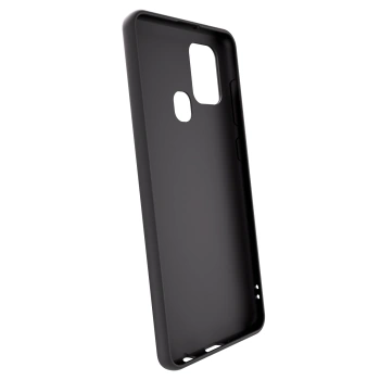 Picasee silikonowe czarne etui na Samsung Galaxy A21s - White marble
