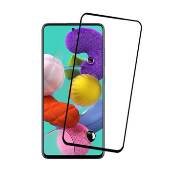 3x Picasee ochronne szkło hartowane 3D z ramką do Samsung Galaxy A51 A515F - czarne – 2+1 gratis