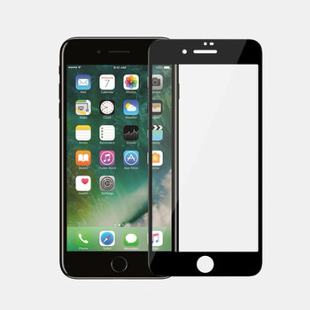 3x ochronne szkło hartowane 3D z ramką do Apple iPhone 8 - czarne – 2+1 gratis