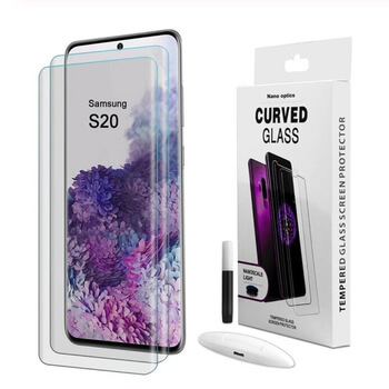 3x Picasee Zakrzywione szkło ochronne 3D UV do Samsung Galaxy S20 G980F - 2+1 gratis