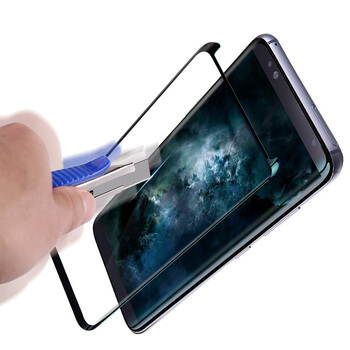 3x Picasee zakrzywione szkło ochronne 3D do Samsung Galaxy S8 G950F - czarne 2+1 gratis