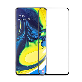 Picasee ochronne szkło hartowane 3D z ramką do Samsung Galaxy A80 A805F - czarne