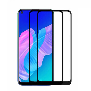 3x Picasee ochronne szkło hartowane 3D z ramką do Huawei P40 Lite E - czarne – 2+1 gratis