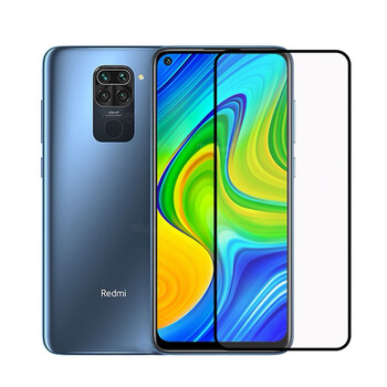 3x Picasee ochronne szkło hartowane 3D z ramką do Xiaomi Redmi Note 9 - czarne – 2+1 gratis