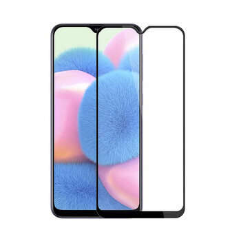 3x Picasee ochronne szkło hartowane 3D z ramką do Samsung Galaxy A30s A307F - czarne – 2+1 gratis