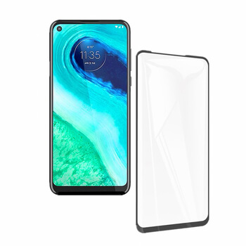3x Picasee ochronne szkło hartowane 3D z ramką do Motorola Moto G8 - czarne – 2+1 gratis