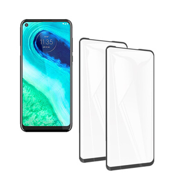 3x szkło hartowane 3D z ramką do Motorola Moto G8 - czarne