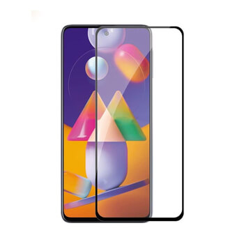 3x Picasee ochronne szkło hartowane 3D z ramką do Samsung Galaxy M31s - czarne – 2+1 gratis