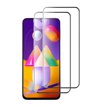 3x ochronne szkło hartowane 3D z ramką do Samsung Galaxy M31s - czarne – 2+1 gratis