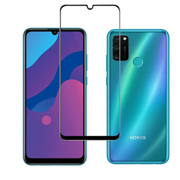 3x Picasee ochronne szkło hartowane 3D z ramką do Honor 9A - czarne – 2+1 gratis