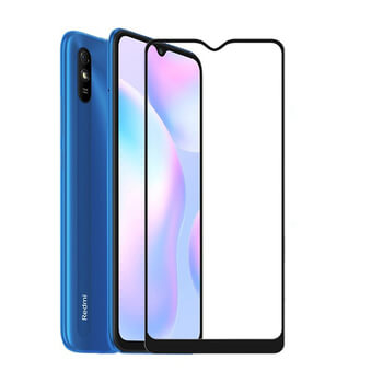 3x Picasee ochronne szkło hartowane 3D z ramką do Xiaomi Redmi 9A - czarne – 2+1 gratis