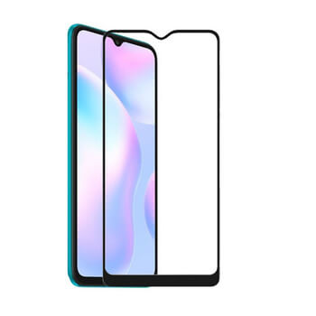 3x Picasee ochronne szkło hartowane 3D z ramką do Xiaomi Redmi 9A - czarne – 2+1 gratis