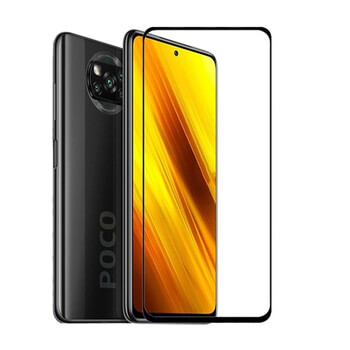 3x Picasee ochronne szkło hartowane 3D z ramką do Xiaomi Poco X3 - czarne – 2+1 gratis