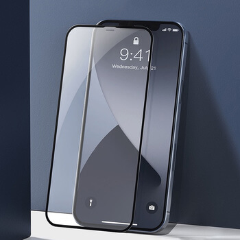 Picasee ochronne szkło hartowane 3D z ramką do Apple iPhone 12 - czarne