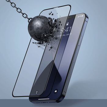 Picasee ochronne szkło hartowane 3D z ramką do Apple iPhone 12 Pro Max - czarne