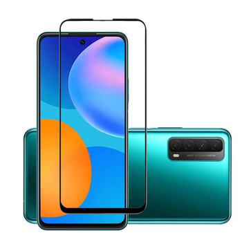 3x ochronne szkło hartowane 3D z ramką do Huawei P Smart 2021 - czarne – 2+1 gratis