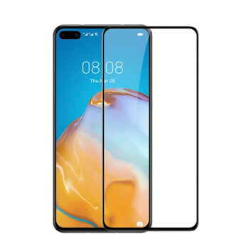 3x Picasee ochronne szkło hartowane 3D z ramką do Huawei P40 - czarne – 2+1 gratis