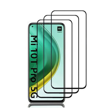 3x Picasee ochronne szkło hartowane 3D z ramką do Xiaomi Mi 10T Pro - czarne – 2+1 gratis