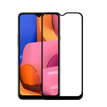 3x Picasee ochronne szkło hartowane 3D z ramką do Samsung Galaxy A20s - czarne – 2+1 gratis