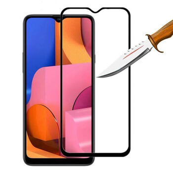 3x Picasee ochronne szkło hartowane 3D z ramką do Samsung Galaxy A20s - czarne – 2+1 gratis