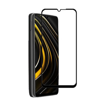 3x Picasee ochronne szkło hartowane 3D z ramką do Xiaomi Poco M3 - czarne – 2+1 gratis