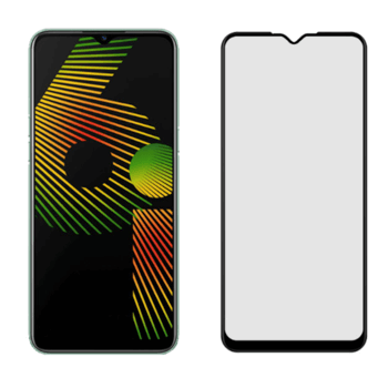 3x Picasee ochronne szkło hartowane 3D z ramką do Realme 6i - czarne – 2+1 gratis