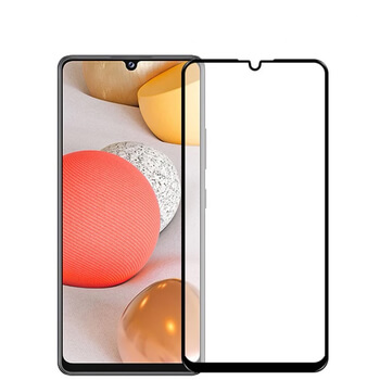 3x Picasee ochronne szkło hartowane 3D z ramką do Samsung Galaxy A42 A426B - czarne – 2+1 gratis