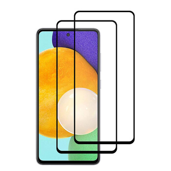 3x Picasee ochronne szkło hartowane 3D z ramką do Samsung Galaxy A52 A525F - czarne – 2+1 gratis