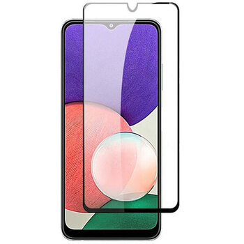 3x Picasee ochronne szkło hartowane 3D z ramką do Samsung Galaxy A22 A225F 4G - czarne – 2+1 gratis