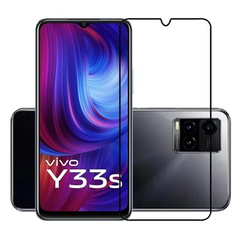 Picasee ochronne szkło hartowane 3D z ramką do Vivo Y33s - czarne