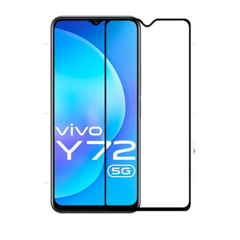 Picasee ochronne szkło hartowane 3D z ramką do Vivo Y72 5G - czarne