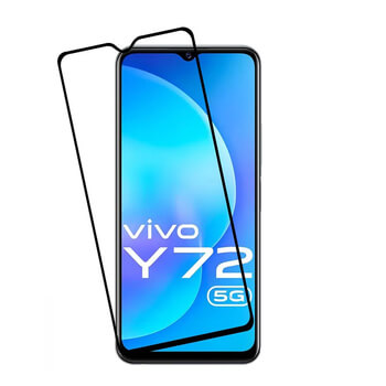 3x Picasee ochronne szkło hartowane 3D z ramką do Vivo Y72 5G - czarne – 2+1 gratis