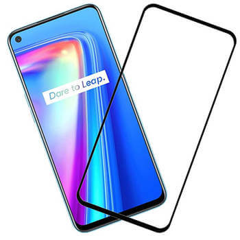 3x Picasee ochronne szkło hartowane 3D z ramką do Realme 8 5G - czarne – 2+1 gratis
