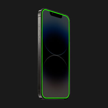 3x Picasee Ochronne szkło hartowane z rozbłyskującą w ciemności ramką do Apple iPhone 12 - Zielona