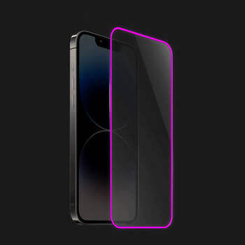Ochronne szkło hartowane z rozbłyskującą w ciemności ramką do Xiaomi Mi 10T - Różowa