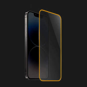 Picasee Ochronne szkło hartowane z rozbłyskującą w ciemności ramką do Samsung Galaxy A41 A415F - Oranžová