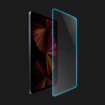 Picasee Ochronne szkło hartowane z rozbłyskującą w ciemności ramką na tablet do Apple iPad 10.2" 2019 (7. gen) - Niebieski