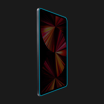 3x Picasee Ochronne szkło hartowane z rozbłyskującą w ciemności ramką na tablet do Apple iPad 10.2" 2019 (7. gen) - Niebieski