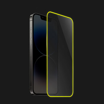 Picasee Ochronne szkło hartowane z rozbłyskującą w ciemności ramką do Samsung Galaxy A15 A155F 4G - Żółty