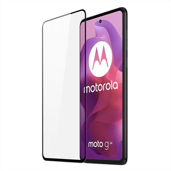 Szkło hartowane 3D z ramką do Motorola Moto G24 - czarne