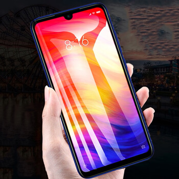 Picasee ochronne szkło hartowane 3D z ramką do Xiaomi Redmi Note 7 - czarne