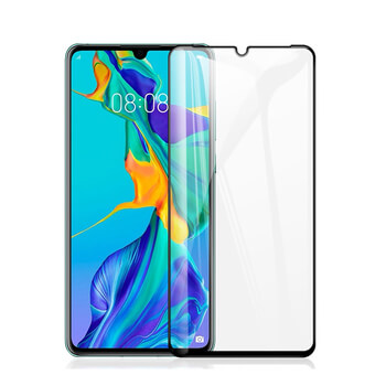 3x Picasee ochronne szkło hartowane 3D z ramką do Huawei P30 - czarne – 2+1 gratis