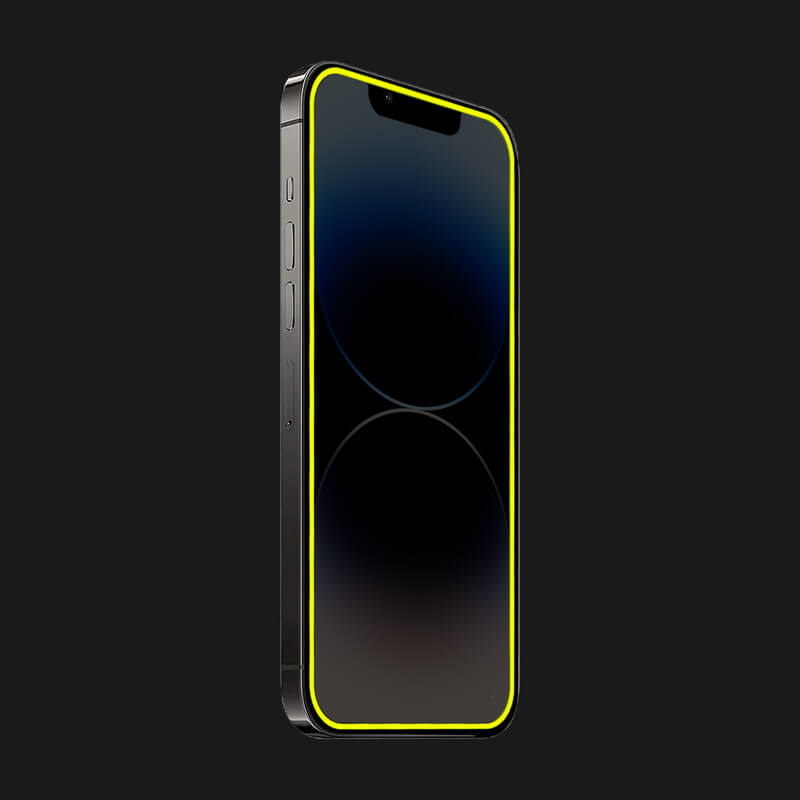 Ochronne Szkło Hartowane Z Rozbłyskującą W Ciemności Ramką Do Apple IPhone 7 - Żółty