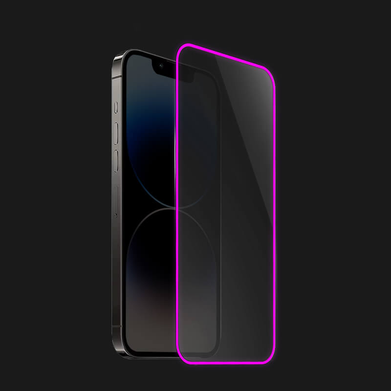 Picasee Ochronne szkło hartowane z rozbłyskującą w ciemności ramką do Xiaomi Redmi 10C - Różowa