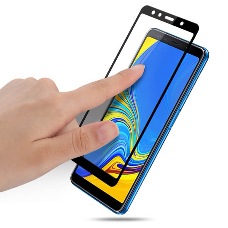 3x Picasee ochronne szkło hartowane 3D z ramką do Samsung Galaxy A7 2018 A750F - czarne – 2+1 gratis
