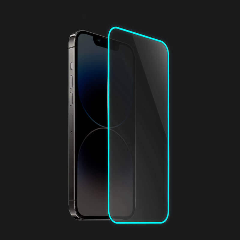 3x Picasee Ochronne szkło hartowane z rozbłyskującą w ciemności ramką do Samsung Galaxy A41 A415F - Niebieski