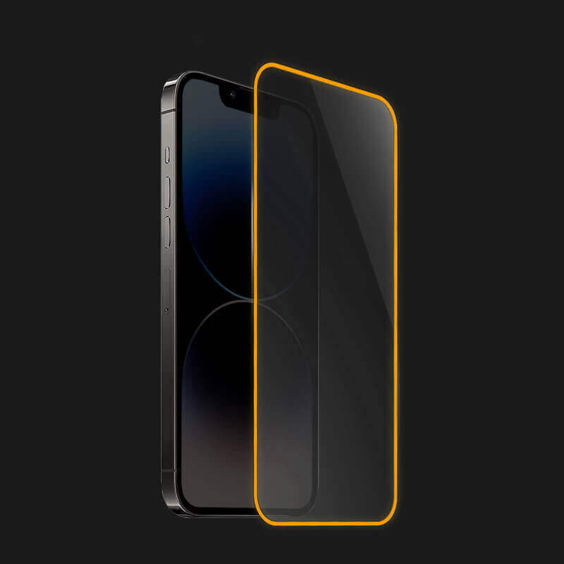 Picasee Ochronne szkło hartowane z rozbłyskującą w ciemności ramką do Samsung Galaxy A41 A415F - Oranžová