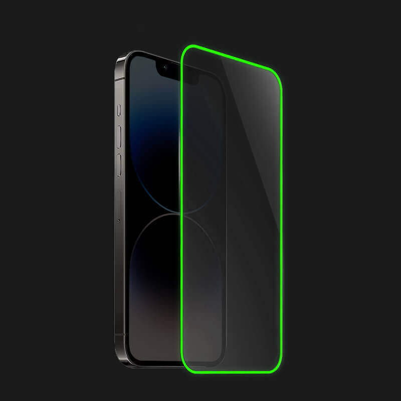 3x Picasee Ochronne szkło hartowane z rozbłyskującą w ciemności ramką do Samsung Galaxy A41 A415F - Zielona
