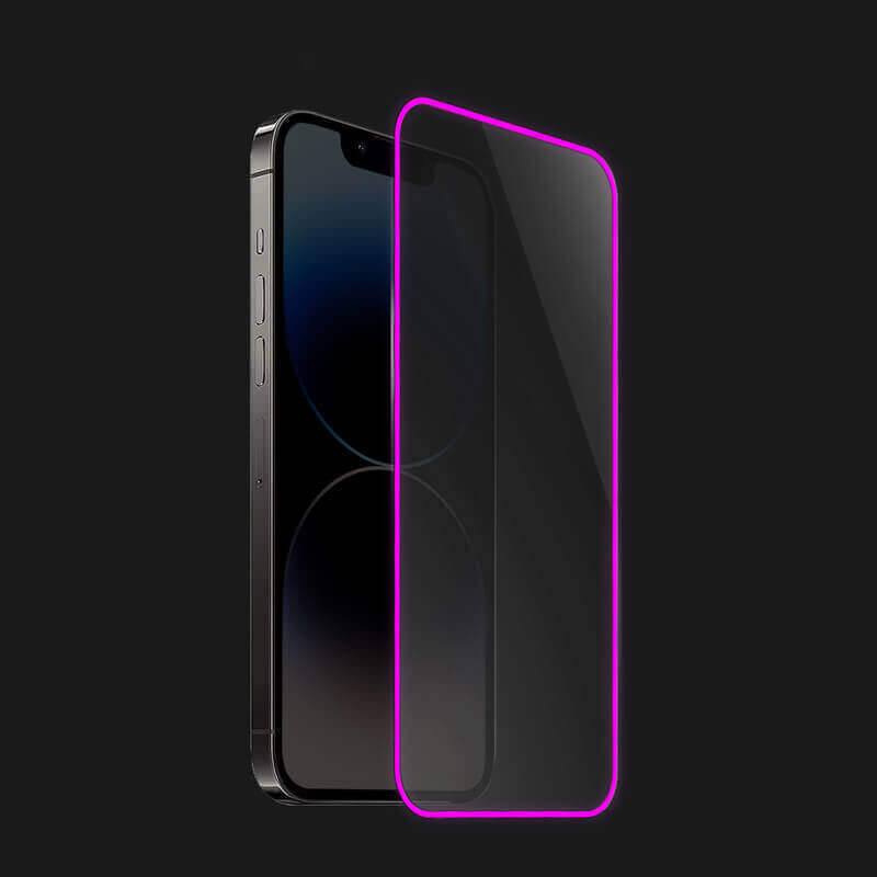 Picasee Ochronne szkło hartowane z rozbłyskującą w ciemności ramką do Samsung Galaxy A40 A405F - Różowa